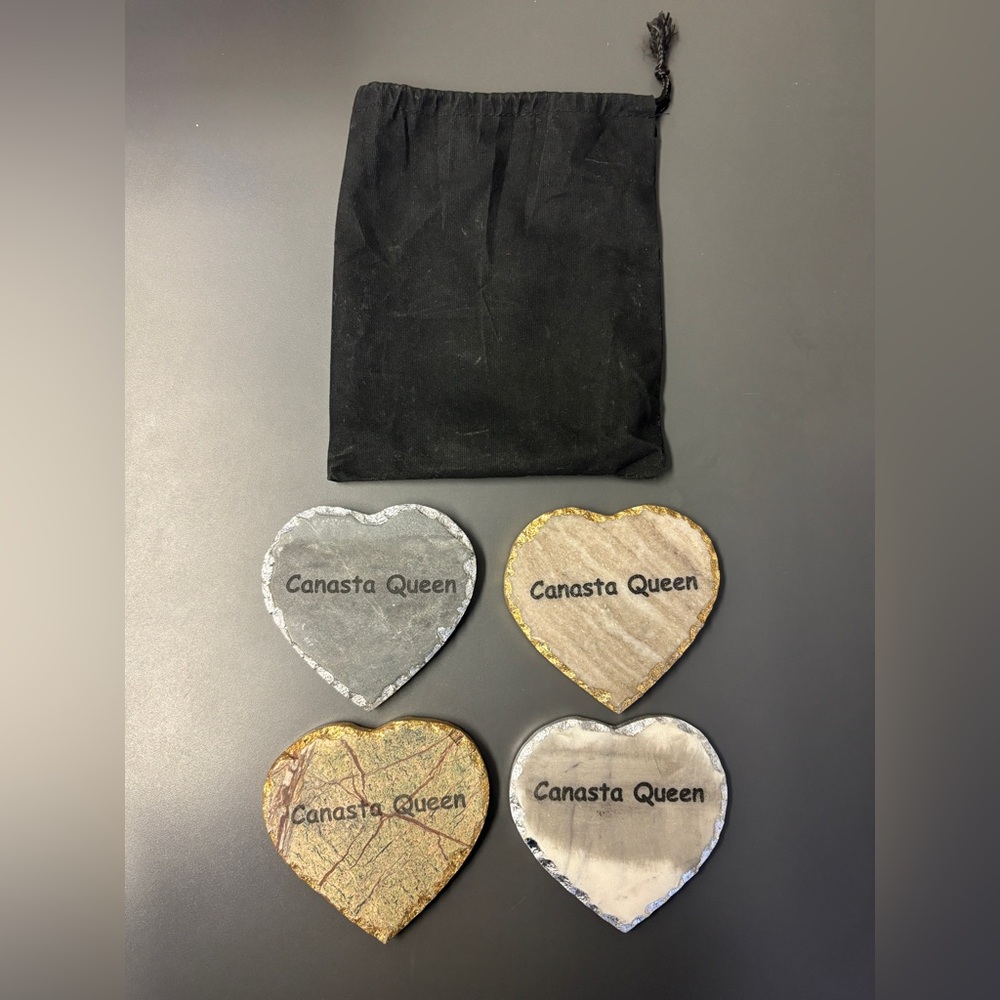 Canasta Queen Marble Coasters 
Inspired Generations, Set of 4